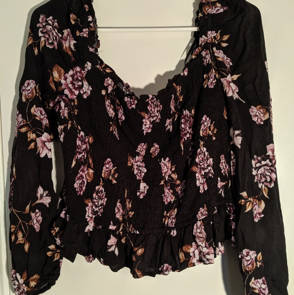 Women's XL Long Sleeve Crop Top